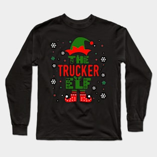 Family Christmas Matching Squad Outfit Elf Funny Trucker Long Sleeve T-Shirt